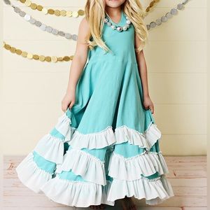 Oopsie Daisy Girls Size 6 Blue Ruffle Dress